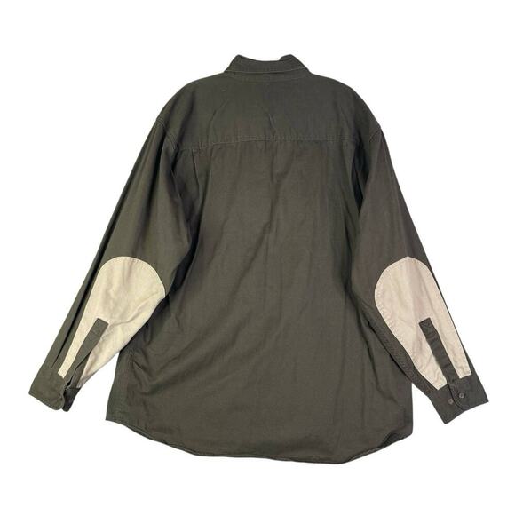 Woolrich Shirt Mens Size XL LS Button Down Hunting Shooting Heavy Canvas Green - Picture 3 of 9